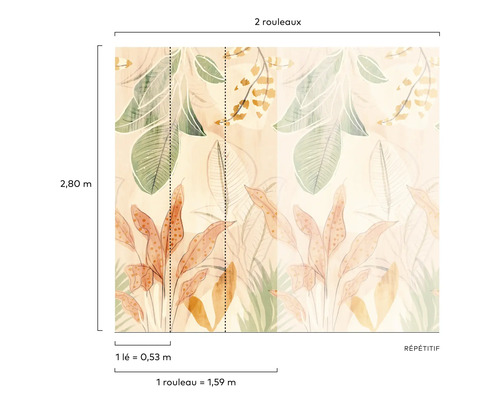 Illustration einer Tapete mit Pflanzenmuster