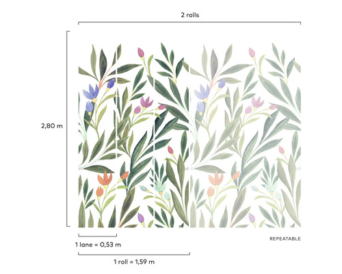 Tapete mit Blumenmuster, wiederholbares Design