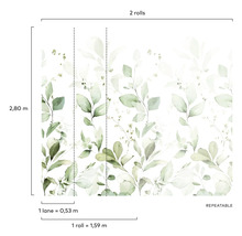 Tapete mit Blattmuster, Rolle mit 1,59 Meter Länge