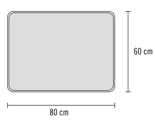 Illustration eines Insektenschutzgitters mit den Maßen 80 mal 60 Zentimeter