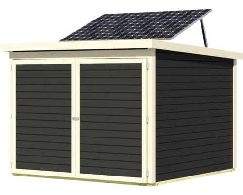 Gartenschuppen mit Solaranlage auf dem Dach