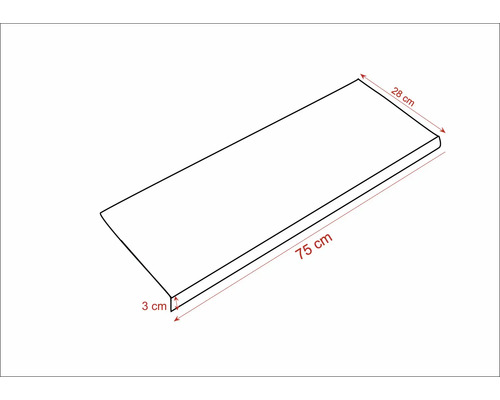 Regalboden mit den Maßen 75 cm x 28 cm x 3 cm