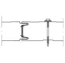 Schema einer Blechbefestigung mit Schraube und Verbinder