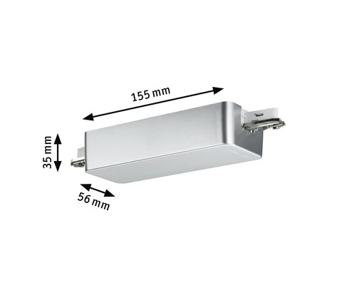 Produktabbildung mit Maßangaben: 155 mm Länge, 35 mm Höhe und 56 mm Breite.