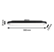 Abmessungen der LED-Deckenleuchte: 35 mm Höhe, 110 mm Breite und 380 mm Länge.
