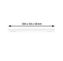 Weiße Lichtleiste mit den Maßen 304 x 18 x 18 Millimeter