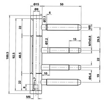 Technische Zeichnung mit Maßangaben