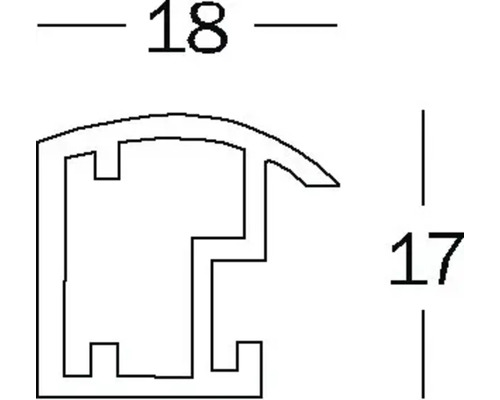 Profilquerschnitt mit Maßen 18 und 17.