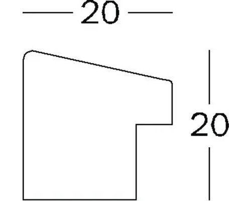 Technische Zeichnung Profilquerschnitt mit Maßangaben 20 x 20