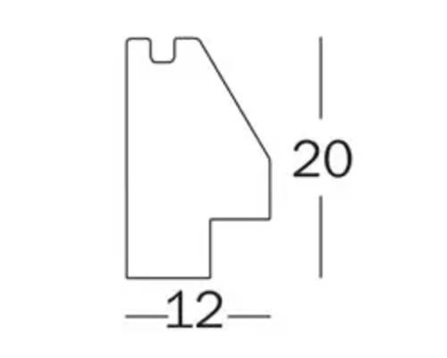 Profilzeichnung mit Maßangaben 12 und 20