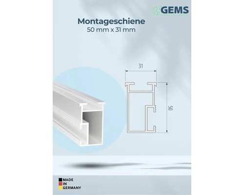 Montageschiene, 50 mm x 31 mm