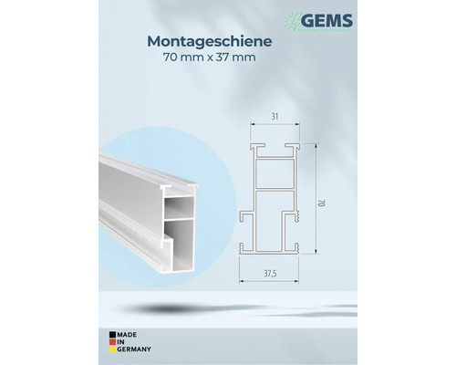 Montageschiene 70 mm x 37 mm