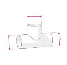 Abbildung eines T-Stücks mit Größenangaben
