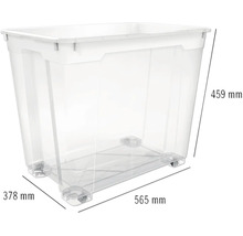 Aufbewahrungsbox aus Kunststoff mit Rollen, Abmessungen 565 mm x 378 mm x 459 mm