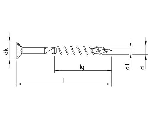 Illustration einer Schraube mit Längenangaben