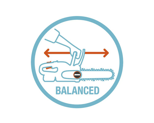 Symbol für ausbalancierte Kettensäge