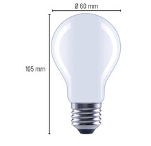 Abbildung einer 105 mm hohen und 60 mm breiten Glühbirne