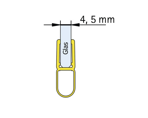 Darstellung einer Dichtung für 4,5 Millimeter Glas