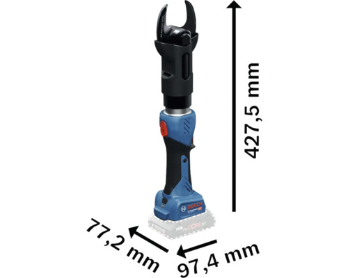 Bosch Akku-Kabelschneider mit Abmessungen