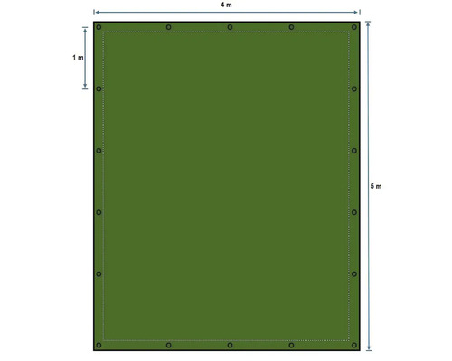 Plane mit Ösen, 4 x 5 Meter
