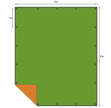 Plane mit Ösen, Maße 4 Meter mal 5 Meter