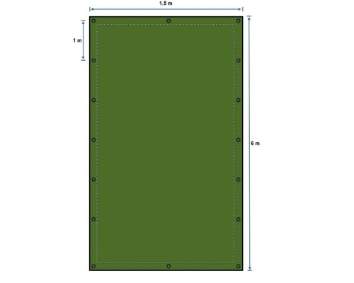 Plane 1,5 Meter mal 6 Meter mit Ösen