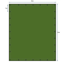 Plane mit Ösen, 6 Meter mal 8 Meter