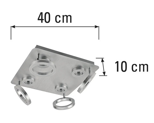 WOFI Deckenleuchte Montreal, 8-flammig Mit LED, Verstellbare Arme – 3000K Warmweiß, 240 Lm Pro Lampe, Energieklasse A
