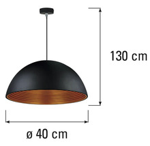 Pendelleuchte, Durchmesser 40 Zentimeter, Höhe 130 Zentimeter