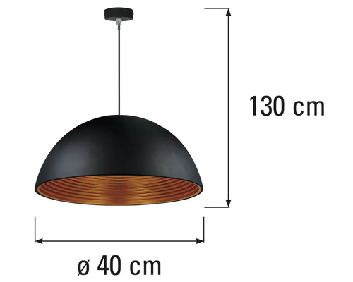 Pendelleuchte, Durchmesser 40 Zentimeter, Höhe 130 Zentimeter