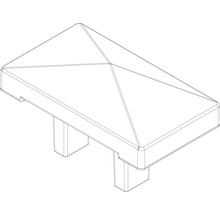Grafische Darstellung einer Zaunpfostenabdeckung