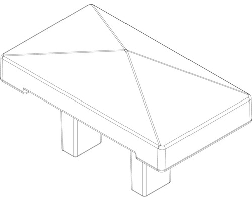Grafische Darstellung einer Zaunpfostenabdeckung
