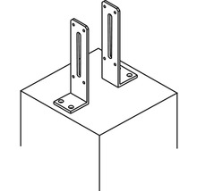 Illustration zweier Montagehalterungen auf einer Oberfläche