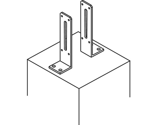 Illustration zweier Montagehalterungen auf einer Oberfläche