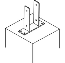 Pfostenträger für die Montage auf einem Fundament