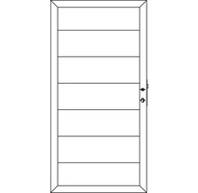 Tür mit sechs horizontalen Paneelen