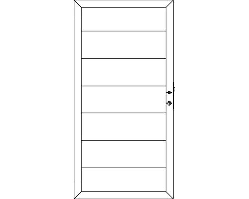 Tür mit sechs horizontalen Füllungen