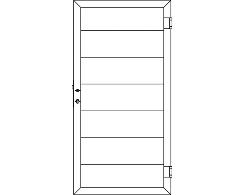 Tür mit horizontalen Paneelen