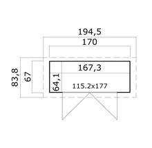 Technische Zeichnung mit Maßangaben