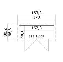 Technische Zeichnung mit Maßangaben
