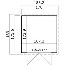 Technische Zeichnung mit Maßangaben