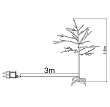 Technische Zeichnung eines 1,8 Meter hohen LED-Baums mit einer Zuleitungslänge von 3 Metern.