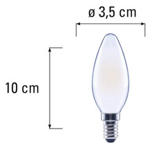 Kerzenlampe mit den Maßen 10 cm Länge und 3,5 cm Durchmesser