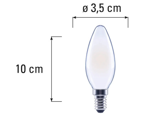 Kerzenlampe mit den Maßen 10 cm Länge und 3,5 cm Durchmesser
