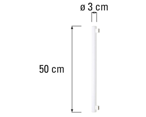 Abmessungen eines Heizkörpers: 50 Zentimeter Länge und 3 Zentimeter Durchmesser.