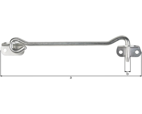 Türhaken mit Öse und Maßangaben