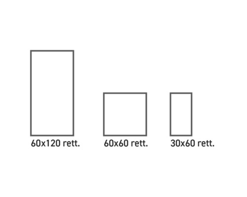 Skizze verschiedener Fliesengrößen
