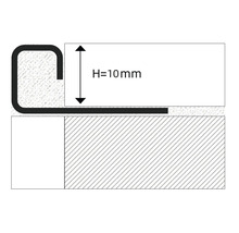Darstellung eines Treppenkantenprofils mit einer Höhe von 10 mm.
