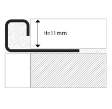Profilzeichnung eines Übergangsprofils mit einer Höhe von 11 Millimetern