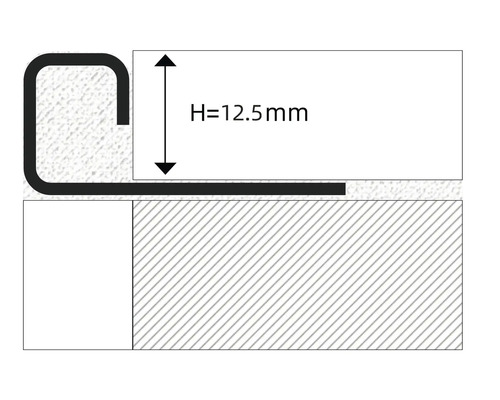 Darstellung eines Profils mit einer Höhe von 12,5 mm.